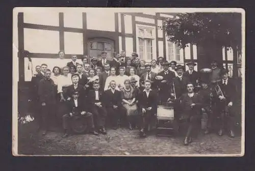 Privat Foto Ansichtskarte Sachsenhausen Waldeck Hessen Gruppenfoto mit Musikern