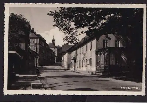 Ansichtskarte Ebersdorf Thüringen Ortsstrasse mit Gasthaus zum Löwe