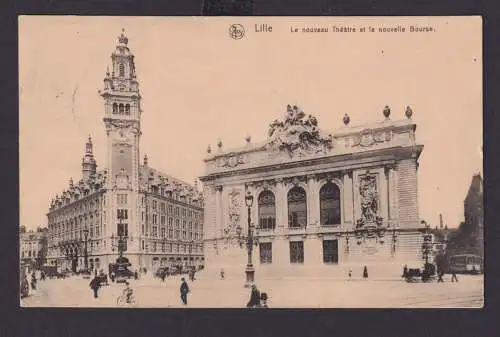 Ansichtskarte Lille Frankreich Theater Börse nach Eisenberg Thüringen Sachsen