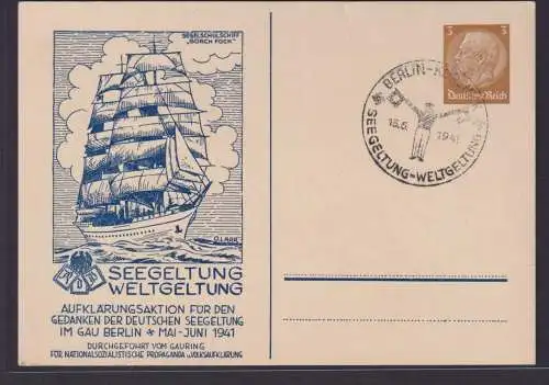 Briefmarken Deutsches Reich Privatganzsache Gorch Fock Seegeltung Weltgeltung