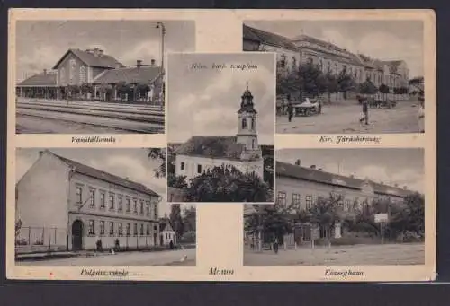 Ansichtskarte Monor Kirche Bahnhof Ansichten Ungarn nach Matyasföld Budapest