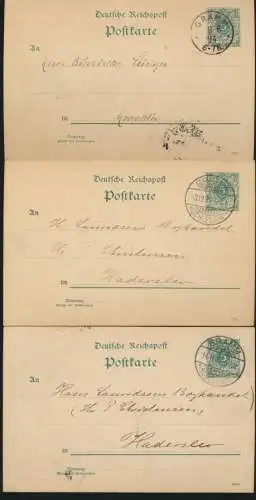 Gramm Dänisch Gram Schleswig Holstein 3 Deutsches Reich Ganzsachen mit versch.