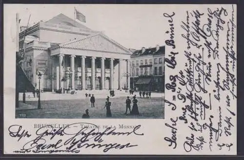 Ansichtskarte Brüssel Theatre De La Monnaie nach Braunschweig Niedersachsen