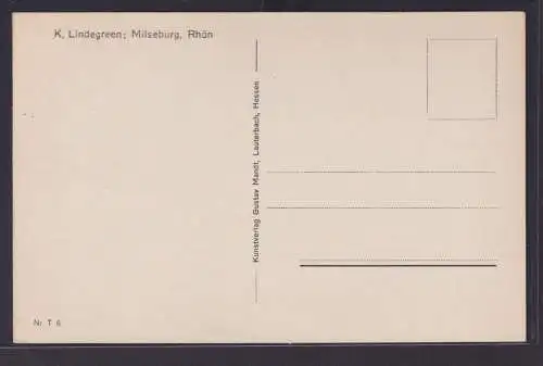 Ansichtskarte Künstlerkarte Gemälde K. Lindegreen Milseburg Rhön Hessen