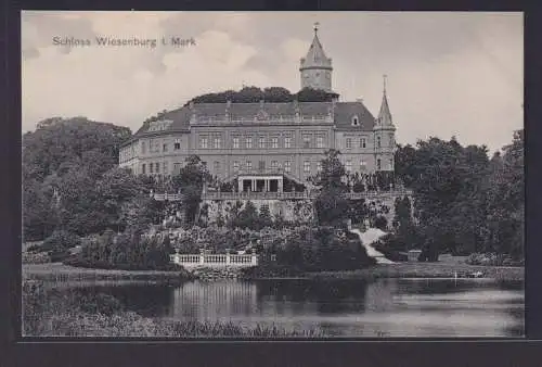 Ansichtskarte Mark Schloss Wiesenburg Park See Bäume Brandenburg