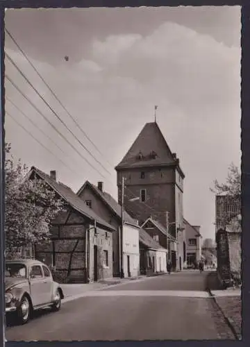 Ansichtskarte Monheim Rhein Grabenstrasse Schelmenturm Oldtimer Fachwerk Verlag