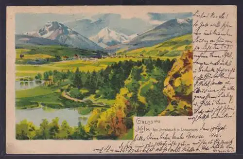 Österreich Litho Ansichtskarte Künstler handcoloriert Weiding via Fürth nach