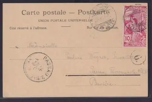 Ansichtskarte Frankreich EF UPU Jugendstil Weltpostverein Evian les Bain