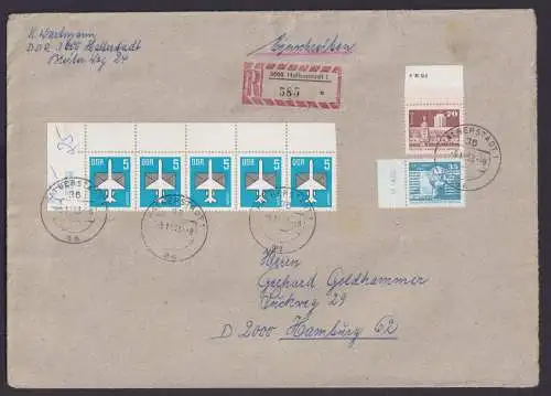 DDR R Brief Bogenecke Eckrand Bogenzähler Flugpost Bauwerke Halberstadt nach