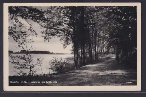 Ansichtskarte Templin Brandenburg Lübbe See Waldweg nach Bautzen Sachsen