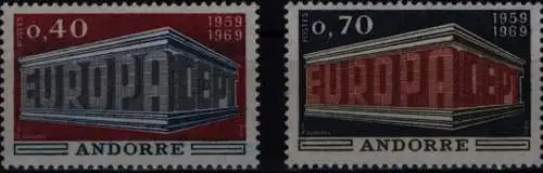 Andorra (Französische Post) 214-215 Europa CEPT 1969 komplett postfrisch ** MNH