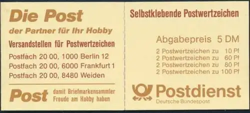 BRD Markenheftchen 27 postfrisch Sehenswürdigkeiten 1991Kat.-Wert 11,00