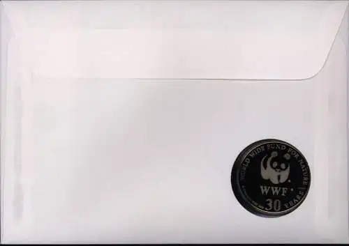 Numisbrief Rumänien Krauskopfpelikan Medaille 30 Jahre WWF Tiere