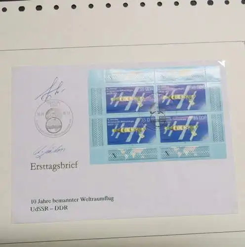 DDR 10 J. Weltraumflug FDC Autogramm Kommandant Valeri Bykowsky + Sigmund Jähn