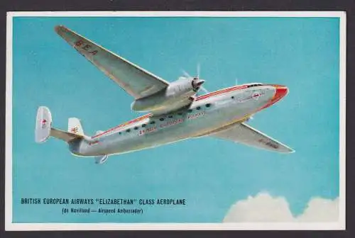 Flugpost Ansichtskarte British European Airways Elizabethan Class Aeroplane