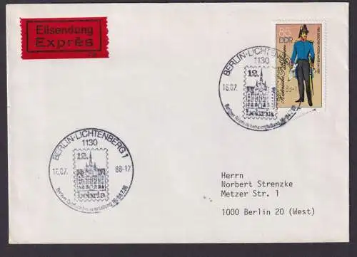 DDR Eilboten Brief EF 2999 Historische Post Uniformen Berlin Lichterfelde B. 20