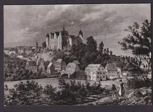 Ansichtskarte Nossen Sachsen Stadtansicht Alte Lithoprafie Künstlerkarte