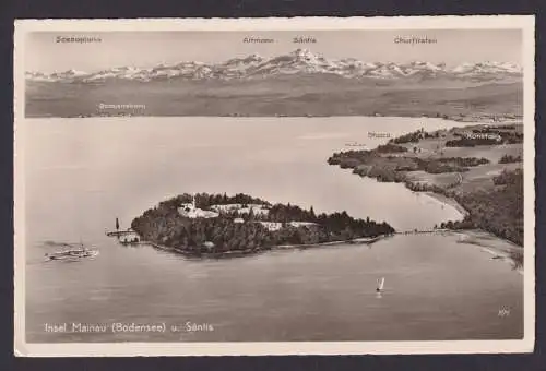 Ansichtskarte Insel Mainau Baden Württemberg Bodensee Luftbild Gebirge