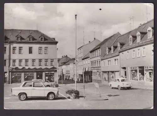 Ansichtskarte Meerane Sachsen Platz der roten Armee Geschäft Elegant n. Gohrisch