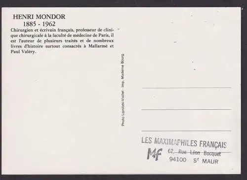 Briefmarken Frankreich 2337 Henri Mondor Chirug Medizin Maximumkarte MK