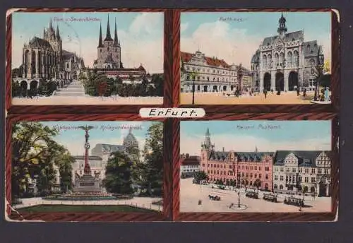 Ansichtskarte Erfurt Thüringen Severi Kirche Dom Rathaus Kaiserl. Postamt