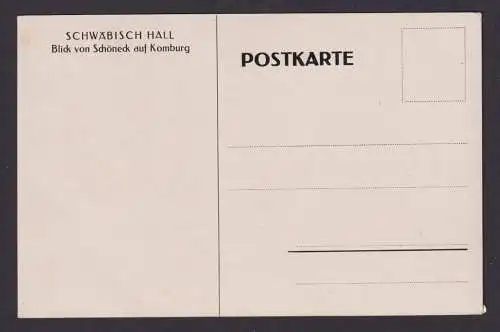 Ansichtskarte Künstlerkarte Sign. G.Schlipf Schwäbisch Hall Bayern Komburg