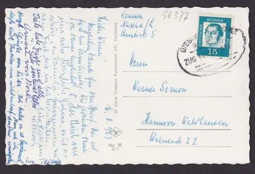 Ansichtskarte Bahnpost Giessen Koblenz Zug 14 Nassau Rheinland Pfalz Lahn Fluss