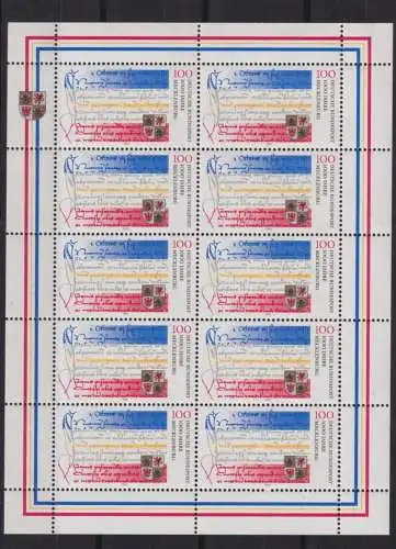 Bund Kleinbogen Zehnerbogen 1782 Mecklenburg Luxus postfrisch MNH Kat 13,00