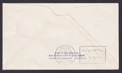 Flugpost Brief Air Mail Lufthansa 1.Direktflug Düsseldorf Kairo Ägyten 5.1.1959.