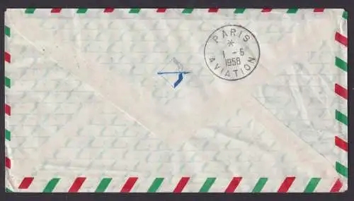 Flugpost Brief Air Mail Italien Alitalia Torino Parigi Paris Frankreich 1.6.1956