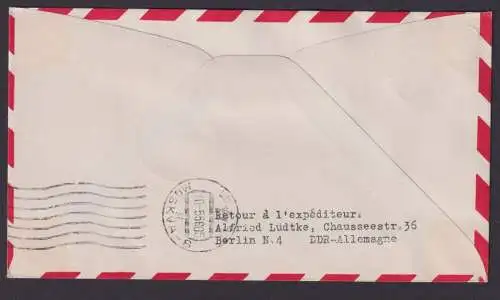 Flugpost Brief Air Mail SAS Erstflug Stockholm Schweden Riga Mosakau selt. DDR