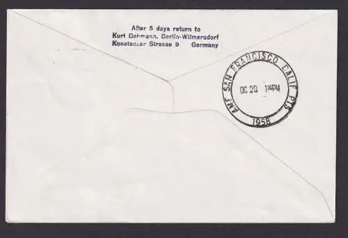 Flugpost Brief Air Mail Berlin Ganzsache 25 Pfg. Stadtbilder + ZuF TWA Polar