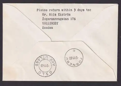 Finnland Flugpost Brief Air Mail Finnair Erstflug Helsinki Oslo Fornebu Norwegen