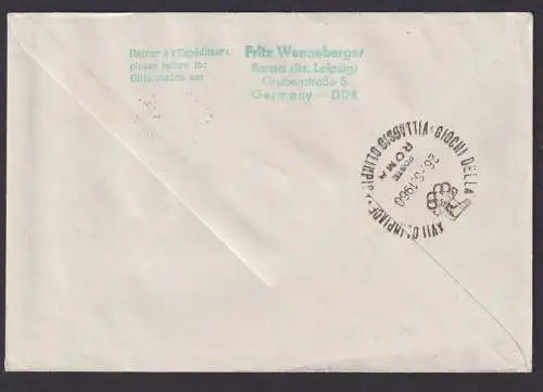 Flugpost Brief Air Mail Lufthansa LH 330 Olympia Flug Hamburg Rom Italien