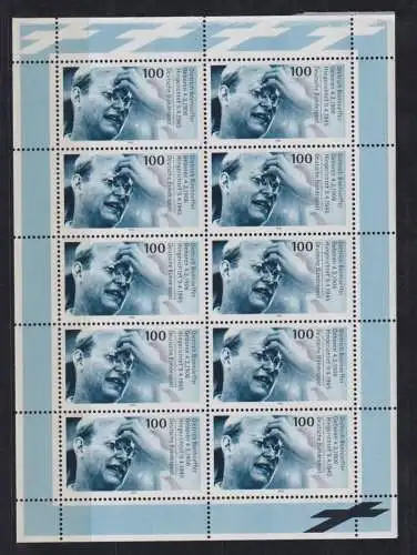 Bund Kleinbogen Zehnerbogen 1781 Dietrich Bonhoeffer postfrisch MNH Kat 40,00