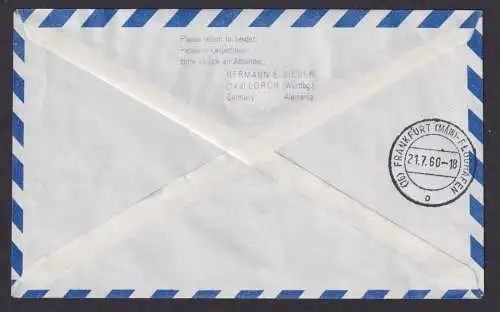 Flugpost Brief Air Mail Griechenland Zürich Frankfurt Brüssel Athen 21.7.1960