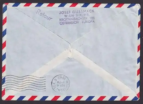 Flugpost Brief Air Mail KLM Erstflug Amsterdam Houston Texas USA Zuleitung