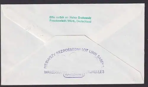 Flugpost Brief Air Mail Sabena Brüssel Warschau Polen Bund Freudenstadt