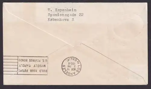 Flugpost Brief Air Mail SAS Erstflug Scandinavia Los Angles USA Kopenhagen