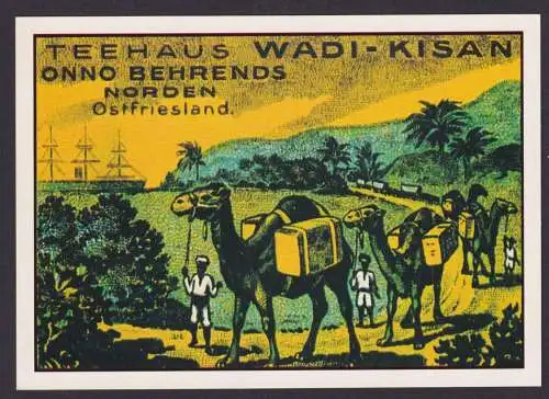 Künstler Ansichtskarte Reklame Werbung Teehaus Wadi Kisan Onno Behrends Norden