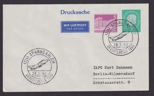 Flugpost Brief Air Mail Berlin Privatganzsache Berlin 2 WST Heuss + Bauten