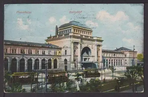 Ansichtskarte Mannheim Baden Württemnerg Bahnhof 1909 Laethem Belgien