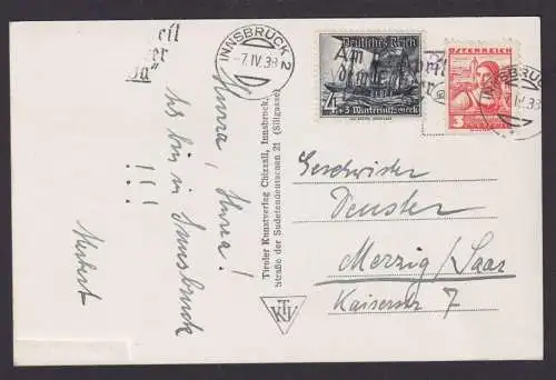 Deutsches Reich MIF Österreich Innsbruck Ostmark PropagandaStempel Merzig Saar