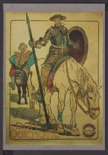 Werbung Reklame Künstler Ansichtskarte Don Quichote Filmplakat 1909