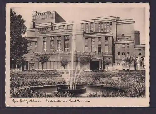 Ansichtskarte Teplitz Schönau Teplice Sudetenland Böhmen Tschechien Stadttheater