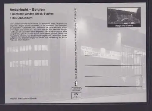 Ansichtskarte Fußballstadion Anderlecht Belgien Constant Vanden Stock Stadion