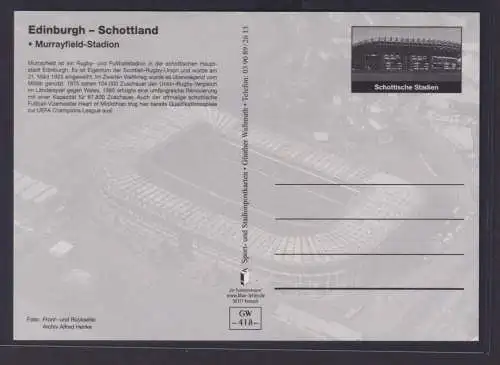 Ansichtskarte Fußballstadion Edinburgh Schottland Murrayfield