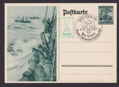 Fischer Hochseefischer Briefmarken Deutsches Reich Ganzsache Propaganda SST