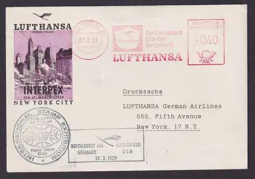 Briefmarken Flugpost Brief Air Mail Bund BRD Lufthansa AFS Absenderfreistempel