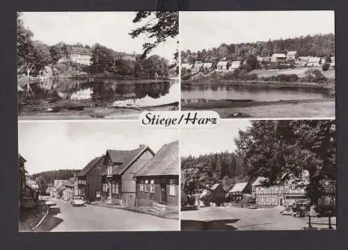 Ansichtskarte Stiege Harz Sachsen Anhalt See Dorfstrasse